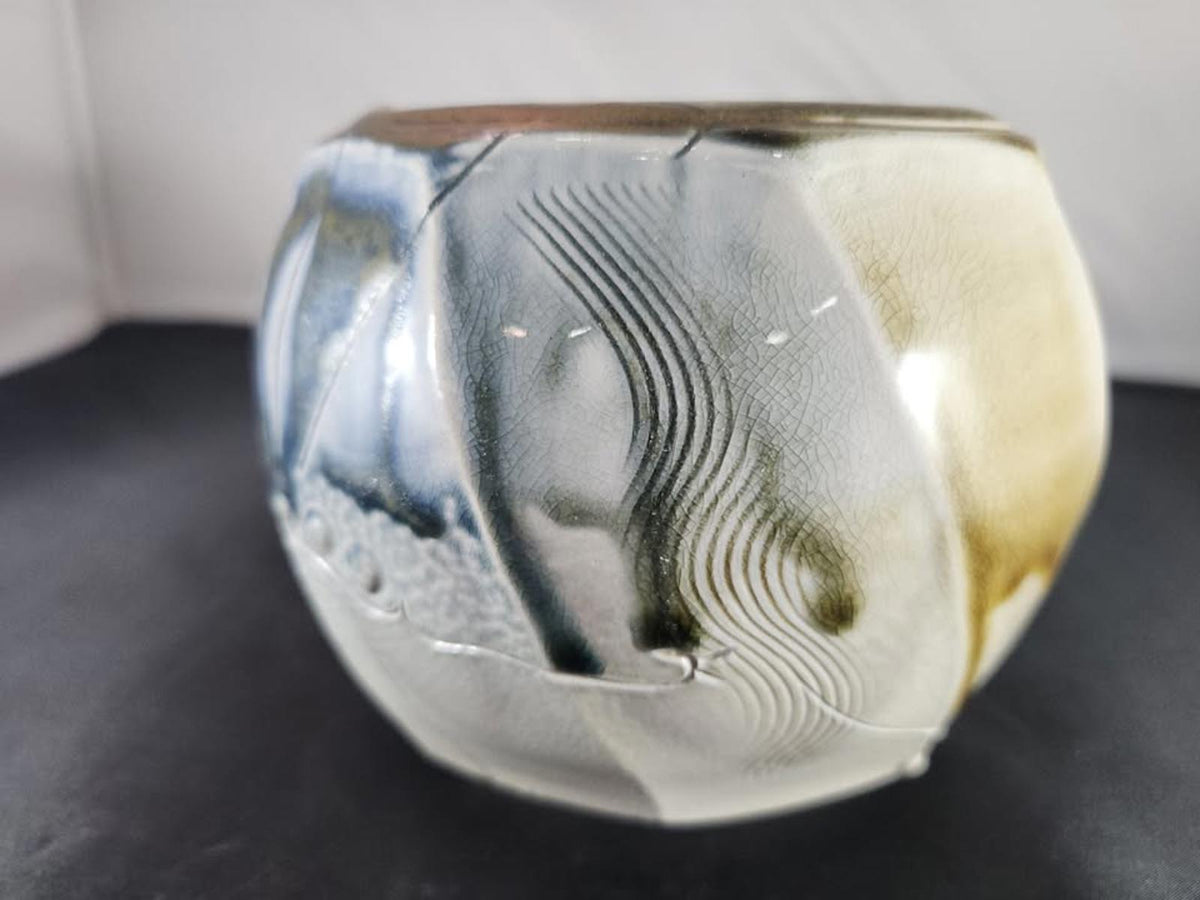 Fabulous Hand Thrown Bowl/Vase Earthy Detailed Utah Artist Stoneware