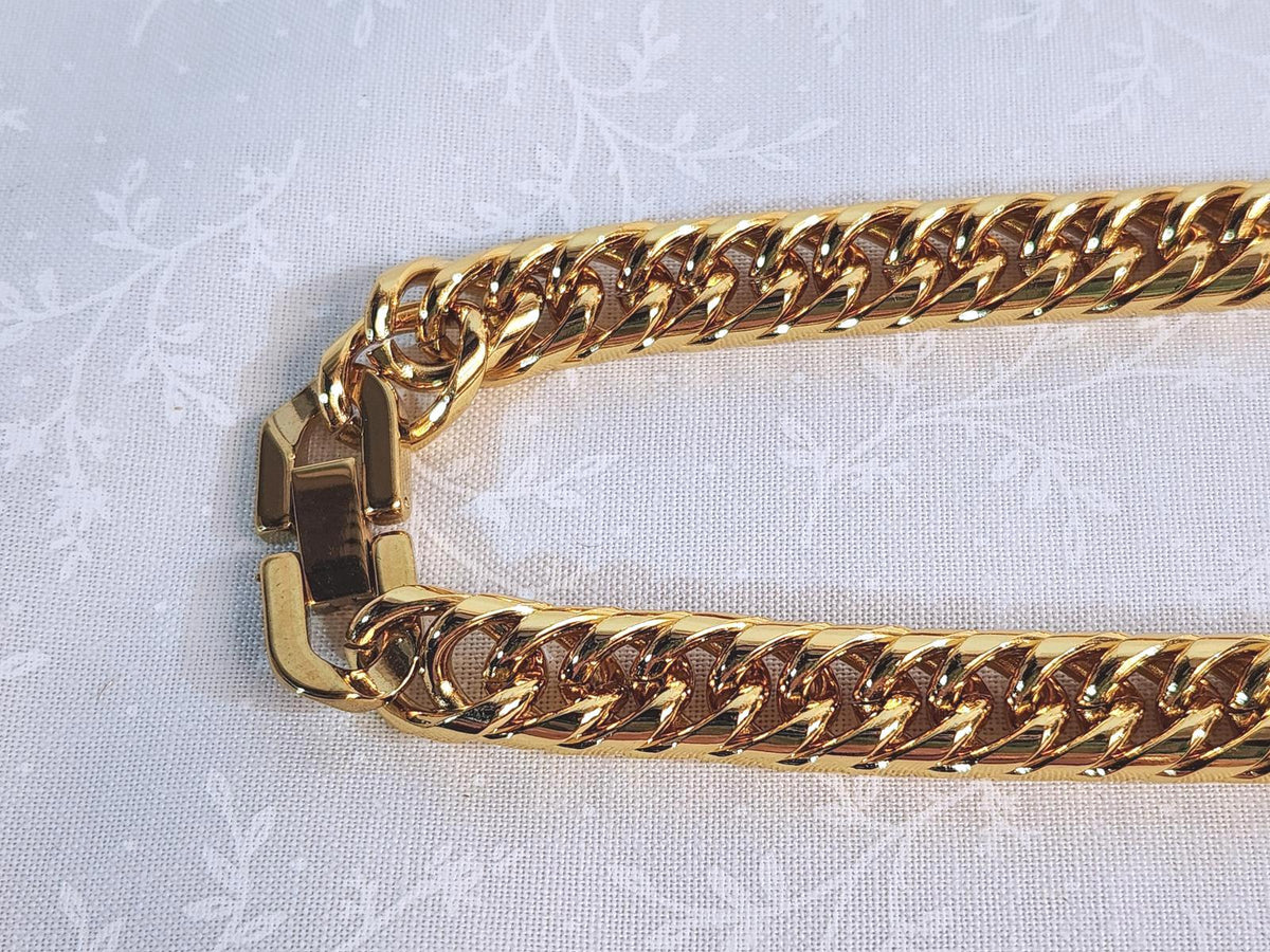 Glistening Gold Over Stainless Steel Cuban Necklace, 24 In., 124 Grams, Men's