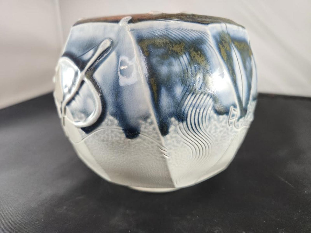 Fabulous Hand Thrown Bowl/Vase Earthy Detailed Utah Artist Stoneware