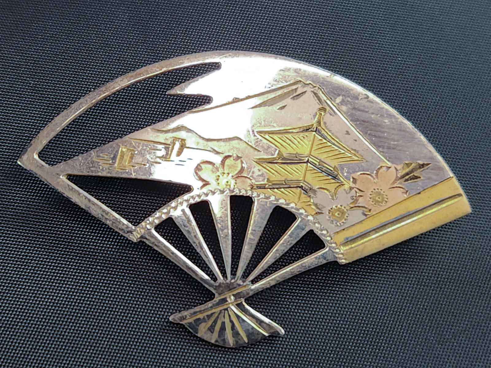 Vintage 1950s Japanese Pin & Earrings Silver