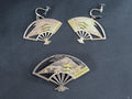 Vintage 1950s Japanese Pin & Earrings Silver
