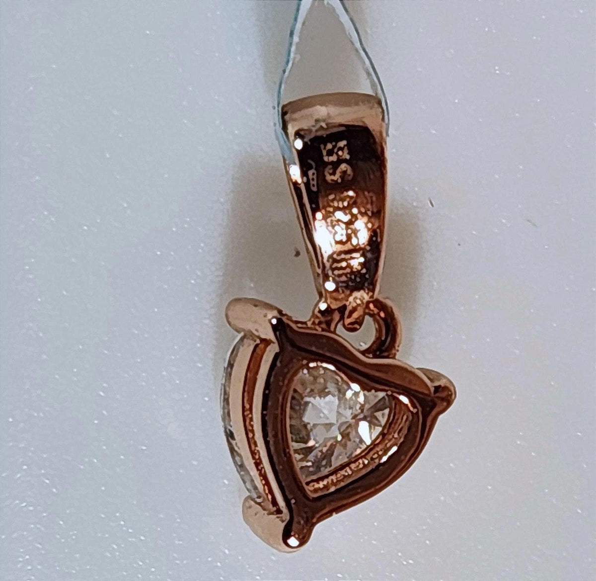 Exquisite Moissanite Heart Pendant, Rose Gold Over Sterling, .8 TCW, Ladies